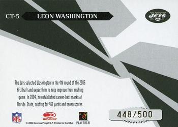 2006 Leaf Rookies & Stars - Crosstraining Blue #CT-5 Leon Washington Back