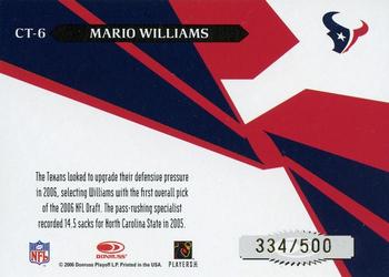 2006 Leaf Rookies & Stars - Crosstraining Blue #CT-6 Mario Williams Back