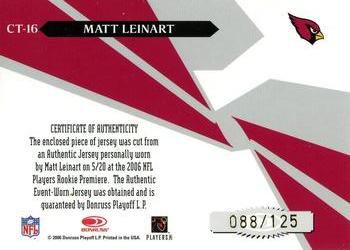 2006 Leaf Rookies & Stars - Crosstraining Materials #CT-16 Matt Leinart Back