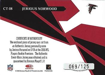 2006 Leaf Rookies & Stars - Crosstraining Materials #CT-18 Jerious Norwood Back