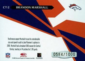 2006 Leaf Rookies & Stars - Crosstraining Red #CT-2 Brandon Marshall Back