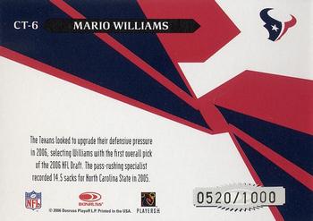 2006 Leaf Rookies & Stars - Crosstraining Red #CT-6 Mario Williams Back
