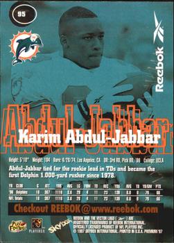 1997 SkyBox Premium - Reebok Value #95 Karim Abdul-Jabbar Back