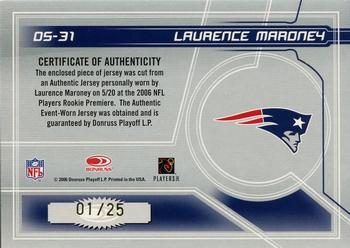 2006 Leaf Rookies & Stars - Dress for Success Jerseys Prime #DS-31 Laurence Maroney Back