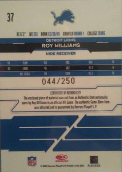 2006 Leaf Rookies & Stars - Gold #37 Roy Williams Back