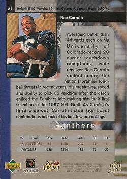 1997 SP Authentic #21 Rae Carruth Back