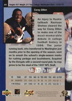 1997 SP Authentic #25 Corey Dillon Back