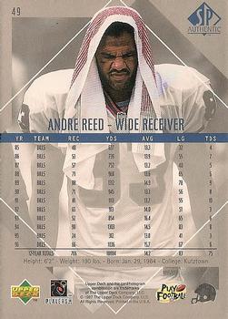 1997 SP Authentic #49 Andre Reed Back