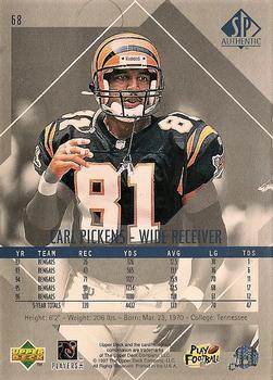1997 SP Authentic #68 Carl Pickens Back