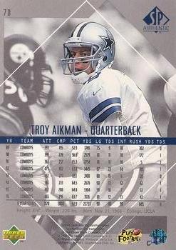 1997 SP Authentic #70 Troy Aikman Back