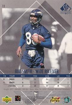 1997 SP Authentic #78 Rod Smith Back