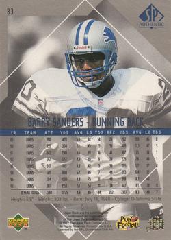 1997 SP Authentic #83 Barry Sanders Back