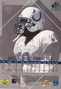 1997 SP Authentic #94 Marshall Faulk Back