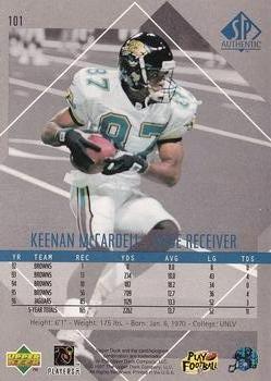 1997 SP Authentic #101 Keenan McCardell Back