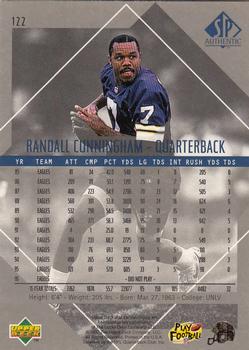 1997 SP Authentic #122 Randall Cunningham Back