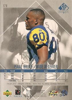 1997 SP Authentic #178 Isaac Bruce Back