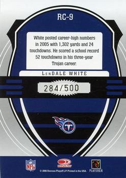 2006 Leaf Rookies & Stars - Rookie Crusade Blue #RC-9 LenDale White Back