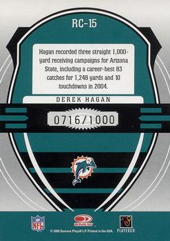 2006 Leaf Rookies & Stars - Rookie Crusade Red #RC-15 Derek Hagan Back