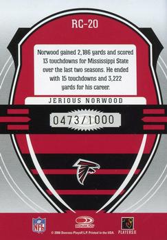 2006 Leaf Rookies & Stars - Rookie Crusade Red #RC-20 Jerious Norwood Back