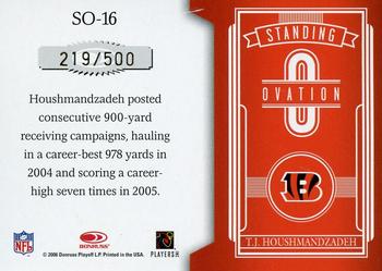2006 Leaf Rookies & Stars - Standing Ovation Blue #SO-16 T.J. Houshmandzadeh Back