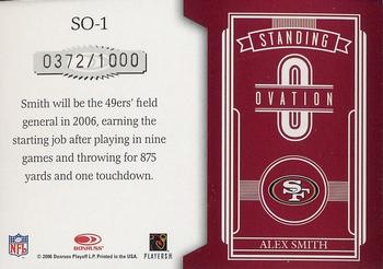 2006 Leaf Rookies & Stars - Standing Ovation Red #SO-1 Alex Smith Back