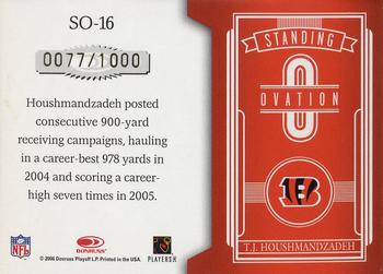 2006 Leaf Rookies & Stars - Standing Ovation Red #SO-16 T.J. Houshmandzadeh Back