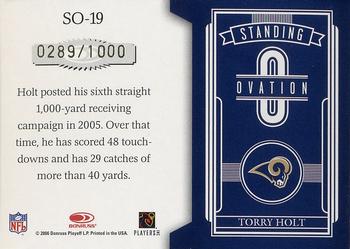 2006 Leaf Rookies & Stars - Standing Ovation Red #SO-19 Torry Holt Back