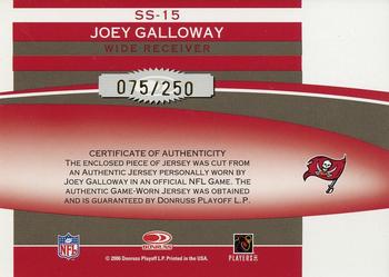 2006 Leaf Rookies & Stars - Statistical Standouts Materials #SS-15 Joey Galloway Back