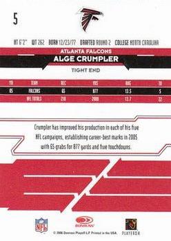 2006 Leaf Rookies & Stars Longevity #5 Alge Crumpler Back