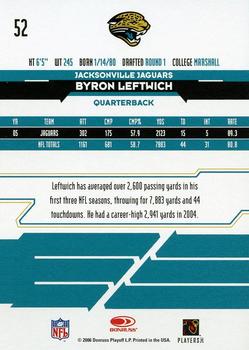2006 Leaf Rookies & Stars Longevity #52 Byron Leftwich Back