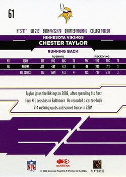 2006 Leaf Rookies & Stars Longevity #61 Chester Taylor Back