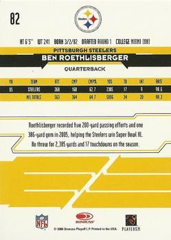 2006 Leaf Rookies & Stars Longevity #82 Ben Roethlisberger Back