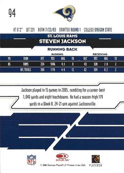 2006 Leaf Rookies & Stars Longevity #94 Steven Jackson Back