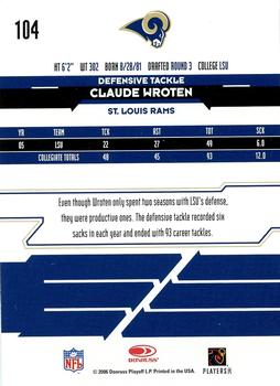 2006 Leaf Rookies & Stars Longevity #104 Claude Wroten Back