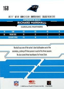 2006 Leaf Rookies & Stars Longevity #168 Richard Marshall Back