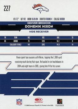 2006 Leaf Rookies & Stars Longevity #227 Domenik Hixon Back