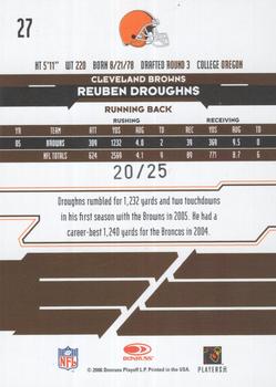 2006 Leaf Rookies & Stars - Longevity Black #27 Reuben Droughns Back