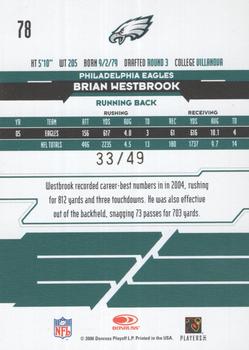 2006 Leaf Rookies & Stars - Longevity Gold #78 Brian Westbrook Back
