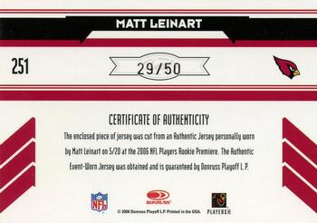 2006 Leaf Rookies & Stars - Longevity Holofoil #251 Matt Leinart Back