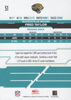 2006 Leaf Rookies & Stars Longevity - Emerald #51 Fred Taylor Back