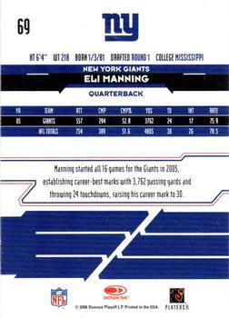 2006 Leaf Rookies & Stars Longevity - Ruby #69 Eli Manning Back