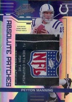 2006 Playoff Absolute Memorabilia - Absolute Patches Prime #AP-8 Peyton Manning Front