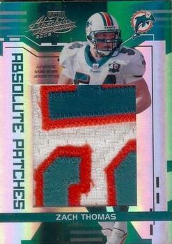 2006 Playoff Absolute Memorabilia - Absolute Patches Prime #AP-33 Zach Thomas Front