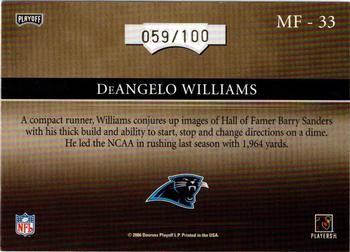 2006 Playoff Absolute Memorabilia - Marks of Fame Gold #MF-33 DeAngelo Williams Back