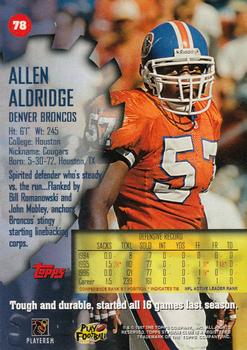 1997 Stadium Club #78 Allen Aldridge Back