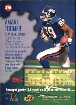 1997 Stadium Club #270 Amani Toomer Back