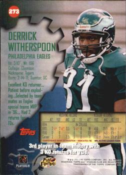 1997 Stadium Club #273 Derrick Witherspoon Back