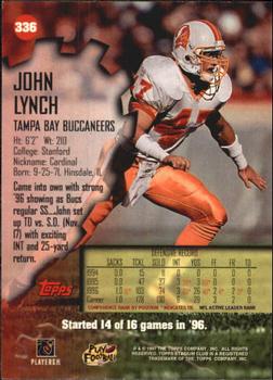 1997 Stadium Club #336 John Lynch Back