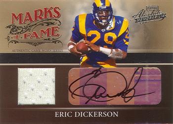 2006 Playoff Absolute Memorabilia - Marks of Fame Material Autographs #MF-4 Eric Dickerson Front