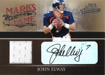 2006 Playoff Absolute Memorabilia - Marks of Fame Material Autographs #MF-6 John Elway Front